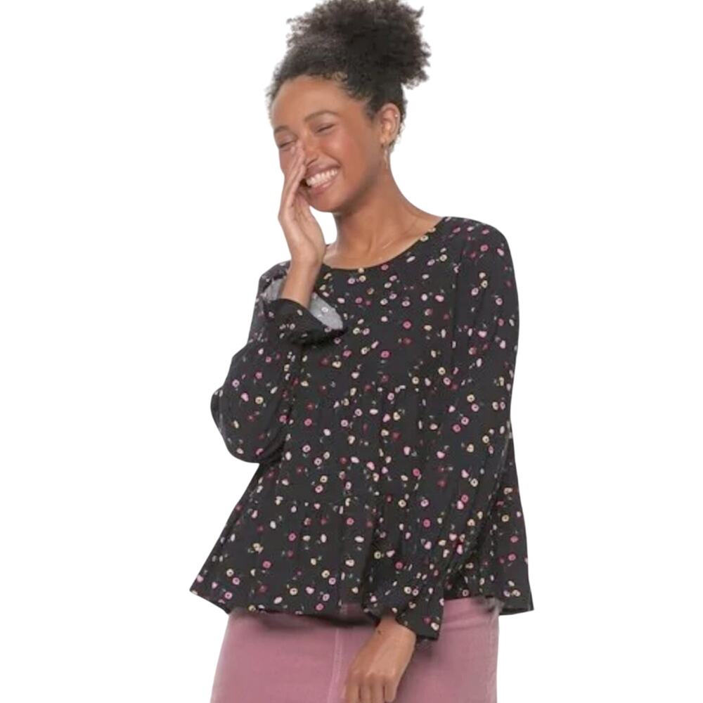 POPSUGAR  floral Print Babydoll Top size medium